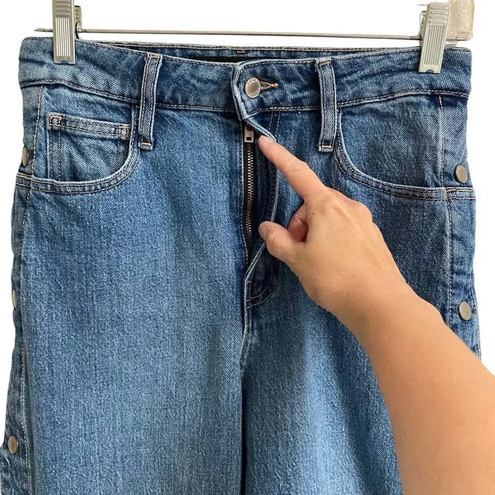 Hollister Social Tourist Ultra High-rise‎ Baggy Jeans Women’s 27 Wide Snap Leg ￼